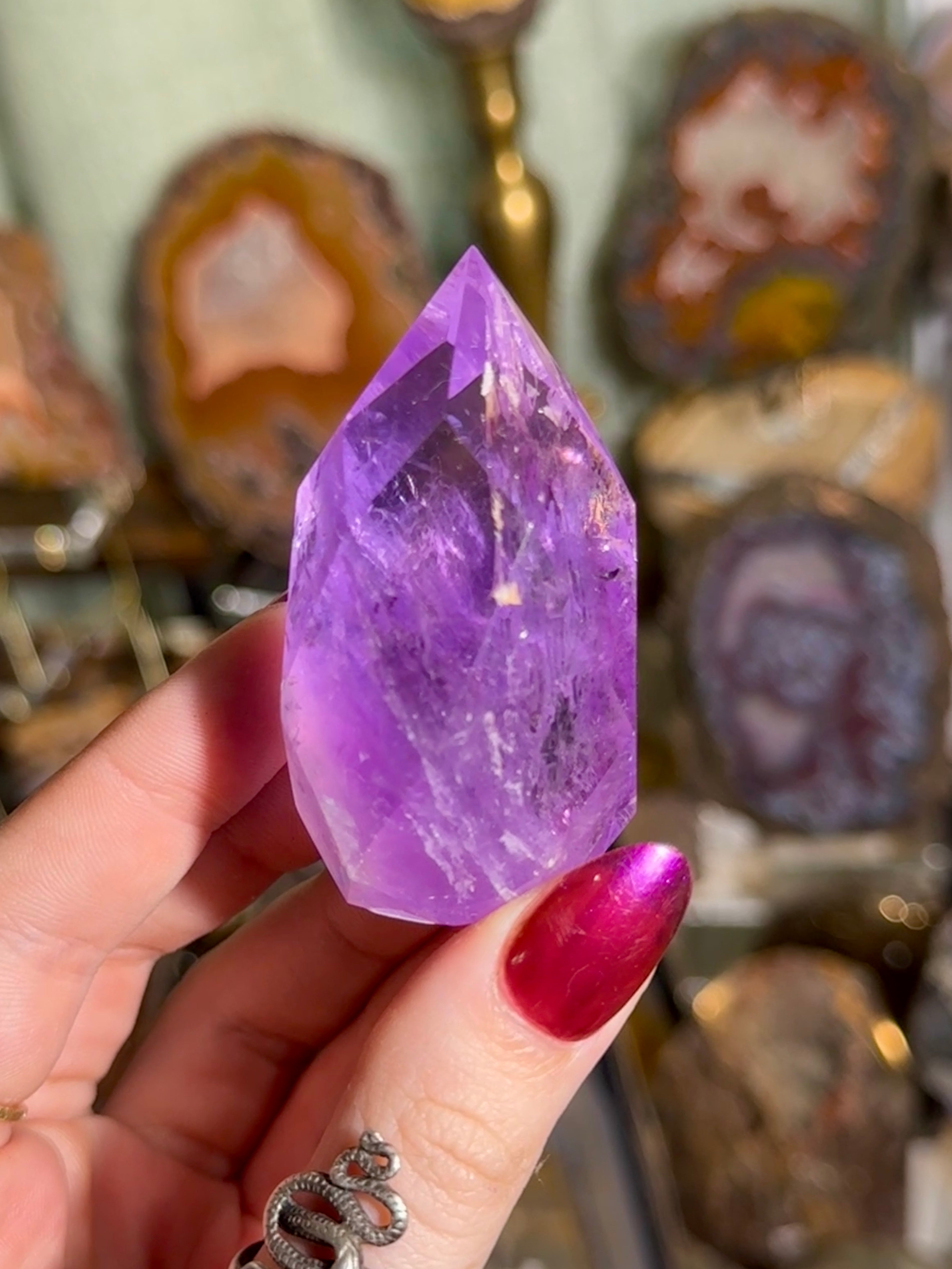Amethyst Faceted Flame – Luxe Crystals
